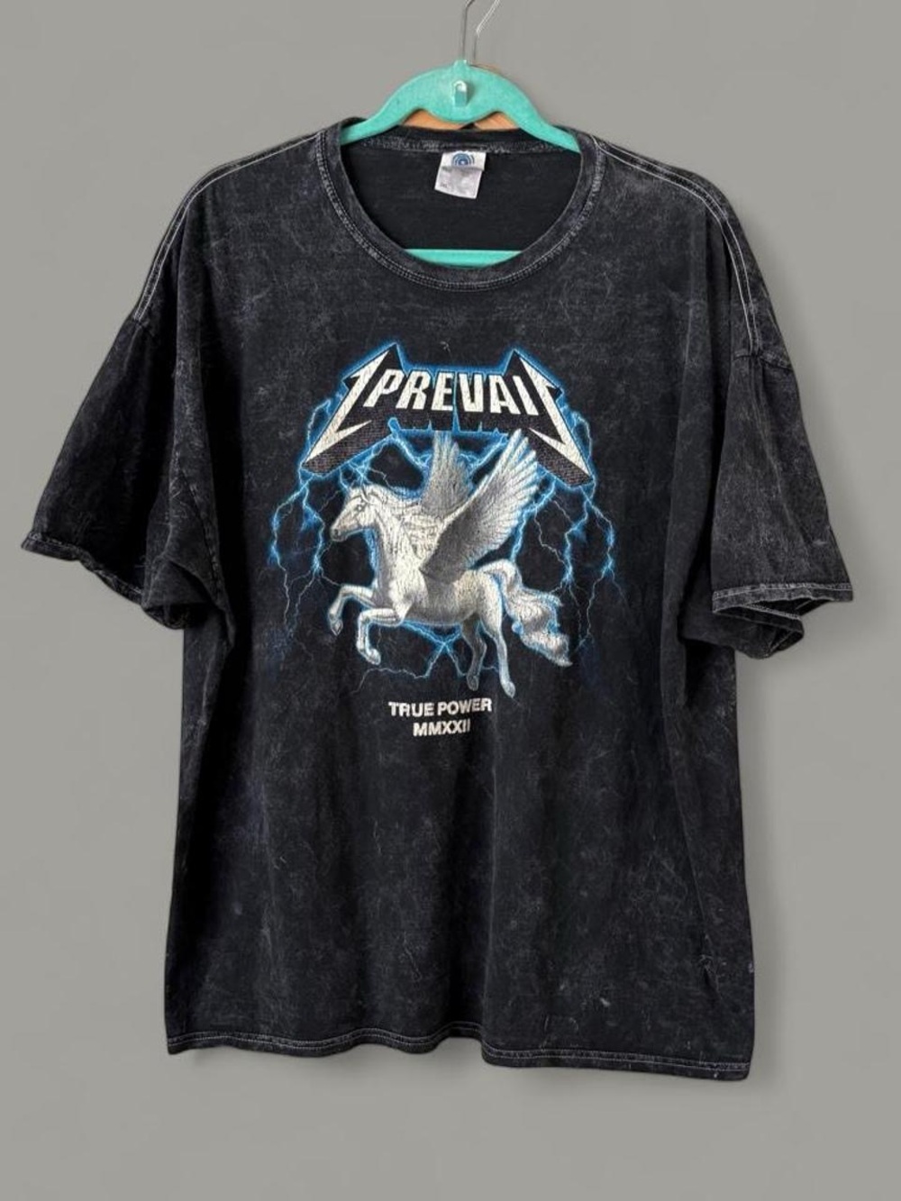I PREVAIL Men’s Black Graphic Short Sleeve Tee with Blue Lightning